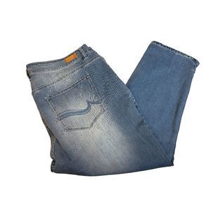 NWT Angels Medium Wash Signature Skinny Crop Stretch Jeans 24W